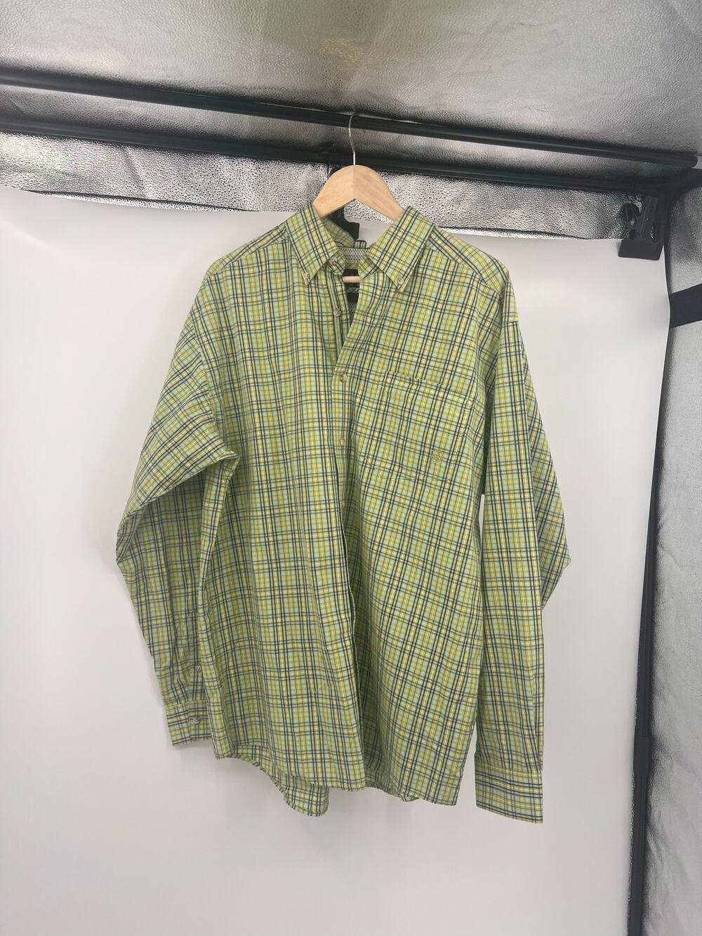 Old Navy Mens The classic xl long sleeve green and blue plaid button down